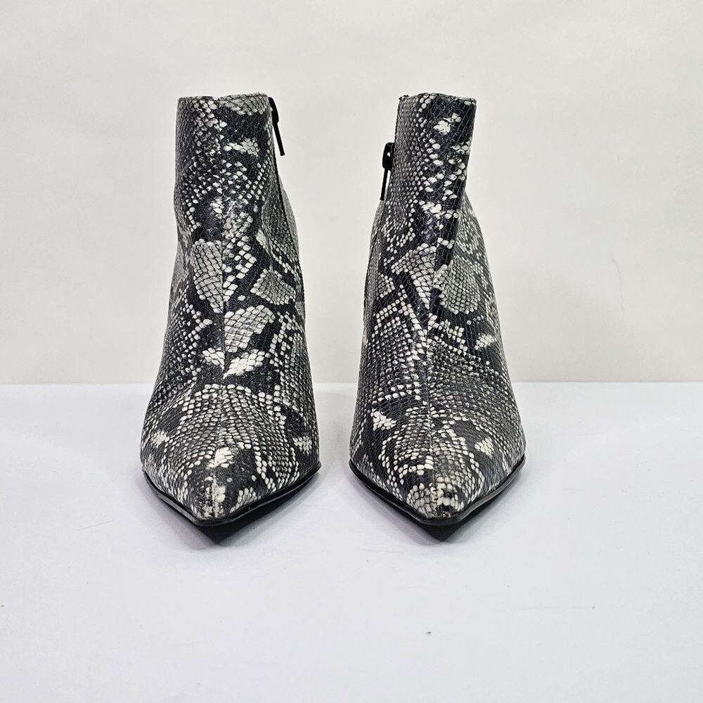 Pre-Loved Colin Stuart Python Print Leather Pointed-Toe Booties - Picture 10 of 10